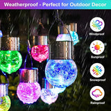 12 Pack Hanging Solar Cracked Glass Globe Lights Multicolor Waterproof Garden Tree Decor