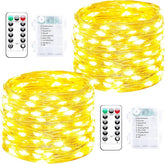 2 Pack 140FT 400 LED Battery Operated Fairy String Lights with Remote & Timer