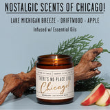 Chicago Gifts, Chicago Decor For Home - 'There'S No Place Like Chicago Candle, W/Lake Breeze & Apple I Chicago Souvenirs I 9Oz Jar, 50Hr Burn, Made In Usa