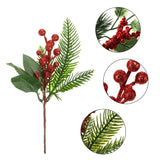 24 Pcs Christmas Picks And Spray Christmas Tree Red Berry Pine Picks Artificial Faux Berry Branches Poinsettia Holly Pine Flower Pick Stem Pinecones For Crafts Party Home Decor