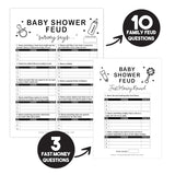Fun Baby Shower Games, Family Feud Game, Neutral Decorations, 50 Family Feud Cards