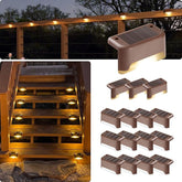 16 Pack Warm White Solar Deck Lights Waterproof Outdoor Step Fence Railing Patio Lights