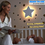Star Wall Light For Nursery – Soft Night Light For Newborns & Toddlers, Rechargeable & Dimmable (Moon And Star Decals Included)