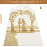 Wedding Pop Up Card Set 3D Greeting Anniversary Romantic Wedding Congratulations Card With Envelope For Bride And Groom Valentine Gift Engagement Party Supplies(Arched Door Style)