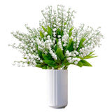 80 Branch Artificial Lily Of The Valley Flowers, Fake Faux Silk Lily Of The Valley Plastic Flower, Outdoor Bridal Wedding Bouquet For Home Garden Party Wedding Decoration (White)