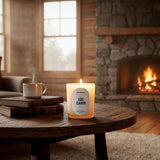 Log Cabin Scented Candle – 13.75 Oz Non-Toxic, Natural Soy Wax In Cozy Amber & Smooth Tonka Bean Scent, Organic Cotton Wick, 60-Hour Burn, Engagement Gifts For Couples In Reusable Jar