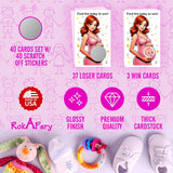 Find The Baby To Win Girl Scratch Off Game, Easy To Play Silly Games, Funny Idea, Baby Shower Ice Breaker Activity. Raffle Cards, Pink Pacifier, Set Of 40 Cards Made In Usa