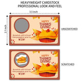 Happy Thanksgiving Scratch Off Game Cards, Pumpkin Lottery Raffle Tickets, Fall Festival Party Activities & Decorations, Autumn Harvest Games Ideas (50 Pack)-02