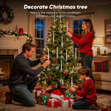 Pack Of 10 Christmas Tree Candles With Remote And Timer, Flameless Short Taper Candles Flickering, Battery Operated Fake Led Candle For Xmas Home Party Wedding Gift With Crystal Ball Hook