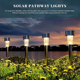 16 Pack Stainless Steel Solar Pathway Lights Waterproof Cold White Landscape Walkway Lights