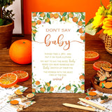321 Pcs Orange Baby Shower Game Supplies For Girl Or Boy 5 Set Include 50 Activity Cards 20 Pencils 1 Don'T Say Baby Sign 50 Clothespins For Price Is Right Prediction Bingo Game Party Decor