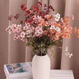 White Wildflowers Artificial Flowers For Decorations, 6 Pcs Wedding Bouquet 22.4 Inch Fake Flowers Bulk For Vase, Home Office Decoration, Dining Table Centerpiece