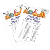 Sweet Baby Candy Match Game, Halloween Pregnancy Candy Match Game, Spooky Halloween Witch Baby Shower Games, Gender Neutral Baby Shower Activity Sl10-Pcm04