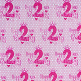 2Nd Birthday Wrapping Paper For Girl, Mini Roll, Crown And Happy 2Nd Birthday Dots Design, 2 Years Old, 17 Inches X 16.4 Feet, Perfect For Girls' Birthday Party Gifts