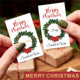 Merry Christmas Scratch Off Cards With Stickers - Xmas Wreath Scratch & Win Game Cards - 40Pcs Lottery Game Cards For Group Kids & Adult Prizes Activity - A06, White & Green