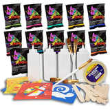 Ultimate Sidewalk Chalk Paint Kit - Fun, Washable Art Supplies - 11 Colorful Chalk Powders, 4 Squeeze Bottles, 5 Brushes, 10 Stir Sticks, 6 Stencils & 1 Roll Of Masking Tape