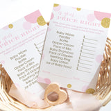 Pink And Gold Baby Shower Games Girl - Guess The Price Is Right Baby Shower Activities For Guests Prizes, Twinkle Little Star Theme Ideas Princess, 4X6, 25 Cards