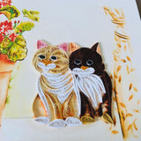 Quilling Cards, Handmade Card, Quilled Cards With Dedicated Paper, Quilling Birthday Cards For Women Or All Occasions: Mother'S Day, Father'S Day, Birthday... Two Cats