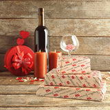 6 Pcs Heart Wrapping Paper Printed Patterned Tissue Valentines Gift Wrap Red Tissue Paper For Gift Wrap Supply(50 * 70Cm)