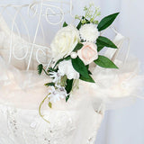 2Pcs Artificial Flower Shoulder Corsages For Wedding, Mother Of The Bride Corsage, Party Prom Corsages For Ceremony Anniversary Party Home Decor (White)
