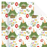Frog Birthday Wrapping Paper Roll - Mini Roll - 17 Inch X 16.5 Feet - Happy Birthday And Cute Frog Wrapping Paper Perfect For Kids Boy Girl, Baby Shower