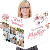Jumbo Happy Mother'S Day Greeting Card With Envelope Giant Card Gift For Mom Wife From Daughter Son Mother’S Day Big Cards Guest Book Signature Christmas, Birthday Large Shaped14 X 21.26 Inch (Bd0018)
