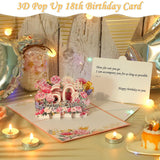 60Th Birthday Pop Up Card For Her, Happy 60Th Birthday Pop Up Greeting Card For Women Beautiful Birthday Card Gift For Grandma, Mom, Wife And Friend With Blank Note And Envelope