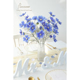 5 Pcs Artificial Flowers Royal Blue Fake Cosmos Faux Silk Flower For Indoor Home Decor, Party Arrangements, Wedding Bouquets, Floral Table Centerpieces, And Decorations