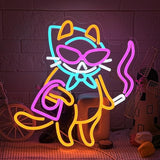 Cool Cat Neon Sign USB Dimmable LED Wall Light for Bedroom Bar Living Room Pet Shop Decor