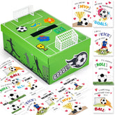Soccer Valentines Day Box And Cards For Kids Classroom School Exchange, Great Valentines Gifts Party Favors For Boys Girls (1 Soccer Field Box, 32 Valentine Cards, 1 Teacher Card)