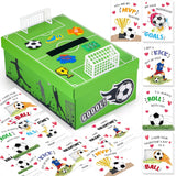 Soccer Valentines Day Box And Cards For Kids Classroom School Exchange, Great Valentines Gifts Party Favors For Boys Girls (1 Soccer Field Box, 32 Valentine Cards, 1 Teacher Card)