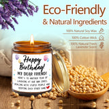 Happy Birthday Gifts Candle - Funny Birthday Gifts For Women, Men, Sister, Brother, Coworker, Classmate, Bestie - Best Friends Friendship Bday Gift Ideas For Her Him - Lavender Scented Candles