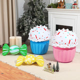 4 Pcs 24 Inch Christmas Inflatable Candy Outdoor Decorations Pvc Blow Up Cake And Candy Decor For Xmas Candy Themed Part