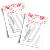 Floral Baby Shower Word Scramble Game Cards - 25 Pack - Rustic Prize Game For Baby Showers - Fun Unscramble Activity - Cute Guest Party Game Ideas