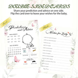 Baby Predictions & Advice Cards For Baby Shower Games, 50 Pcs Party Baby Prediction Cards, Display Stand, Boys Girls Gender Reveal Games For Guests, Advice And Wishes For New Parents To Be, Style-002