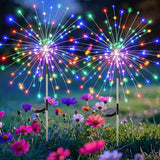 2 Pack Solar Firework Garden Lights 120 LED Multicolor Waterproof Twinkle Fairy Lights