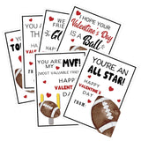Pack Of 30 Valentines Day Cards For School, 6 Assorted Designs Of Football Valentines Exchange Cards, Valentine'S Day Party Supplies, Valentines Gifts For Boys Girls Classroom Exchange,2