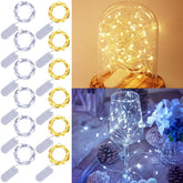 12 Pack Fairy Lights Battery Operated (Included), 7 Ft 20 Led Mini String Lights, Waterproof Silver Wire Firefly Starry