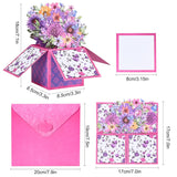 Mother'S Day Pop Up Card, Purple Flower Bouquet Birthday Card For Mom, Mother, Grandma, Women, Wife, Daughter, With Notecard & Envelope