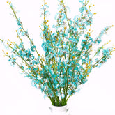 10 Pcs Dancing Lady Orchids Butterfly Artificial Flowers, 38 Inches Silk Artificial Flower Fake Flowers For Wedding And Home Decoration (Teal Blue)