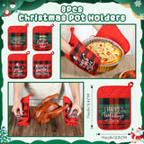 58 Pcs Christmas Kitchen Gift Set Merry Christmas Pot Holders Xmas Supplies With Spatula Whisk Card Cooking Baking Gift For Xmas Party Decor Friends Family Baking Lover Presents (Plaid)