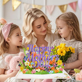 Mothers Day Pop Up Card For Mom, Happy Mothers Day 3D Floral Flower Pop Up Greeting Card With Envelope - 8"X6" Handcrafted Mother'S Day Cards Gift For Grandma Women Wife