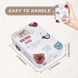 4Pcs Vintage Metal Tin Box Gift Card Holder Rectangular Tinplate Box Containers Christmas Small Wrap Boxes With Lids Hinged Storage Cans For Home Kitchen Candles Jewelry Coin Cake Biscuits