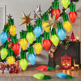 60 Pcs Christmas Balloons - Xmas Light Bulb Foil Balloons In Red, Blue, Gold, Green For Christmas Party Decorations