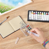 Mini Watercolor Paint Set Mini Watercolor Travel Set - Pocket Artist Wooden Palette With Sketchbook, Brush Pens & Clips, Portable Art Kit For Adults/Beginners (Acrylic 8Grids)