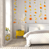 6 Pcs Artificial Flowers Garlands Hanging Decorations,35.4Ft Flower Garlands Hanging Wildflower Wall Backdrop For Home Garden Spring Summer Wedding Party Arch Wall Fall Decor(Orange)
