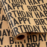 Birthday Wrapping Paper Rroll, Happy Birthday Kraft Gift Wrap For Boys Girls Men Women 17 In X 33 Ft
