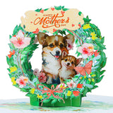 3D Pop Up Mothers Day Card - Happy Mothers Day Corgi Dog Mom Pop Up Gift Greeting Card With Envelope For Best Mom Women Wife Daughter Grandma
