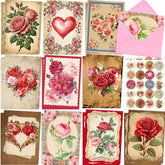 20Pcs Vintage Valentines Day Cards 5 X 7Inch Retro Floral Happy Valentine’S Day Heart Greeting Card Assorted Blank Notes Cards With Envelopes