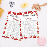 Strawberry Find The Guest Bingo Game, Baby Shower Games, Pack Of 30 Game Cards, Gender Neutral Boy Or Girl - Fa13